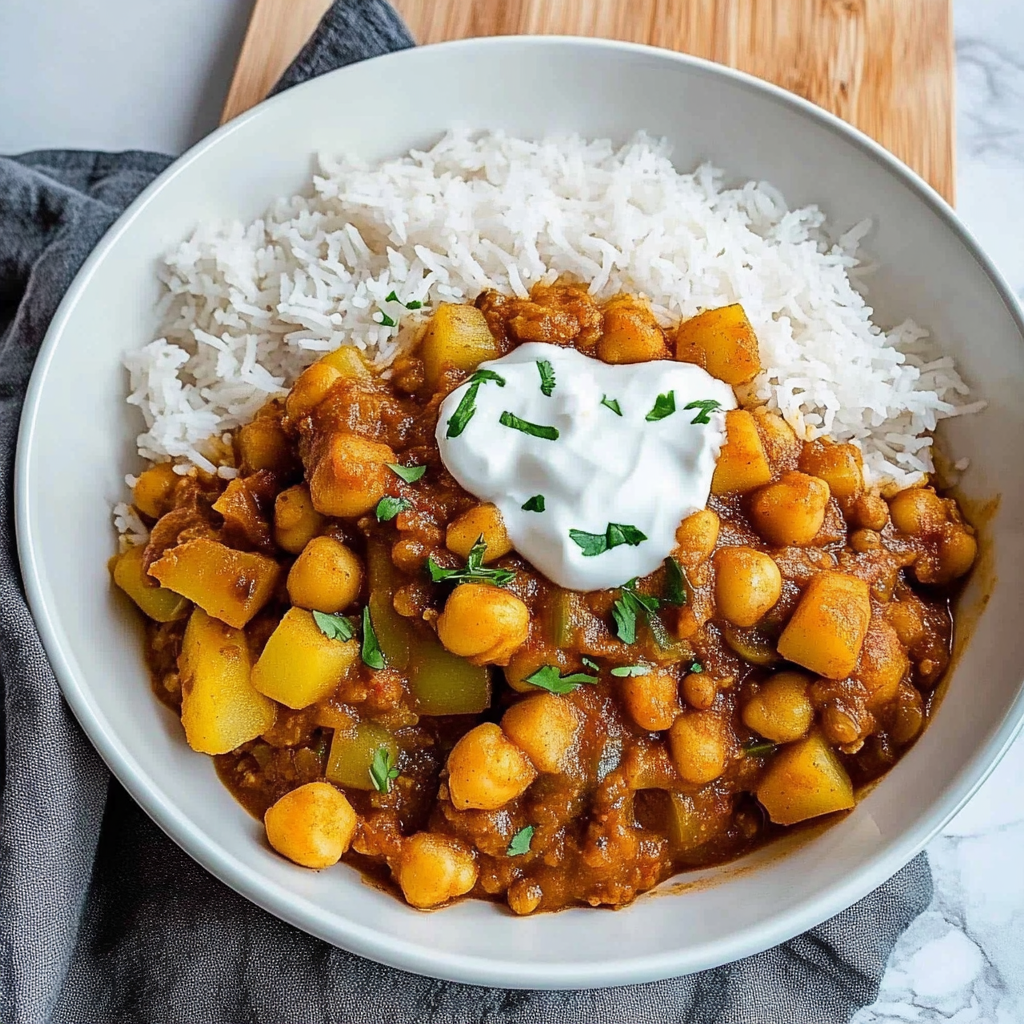 Recipe preparation for Chickpea and Potato Curry