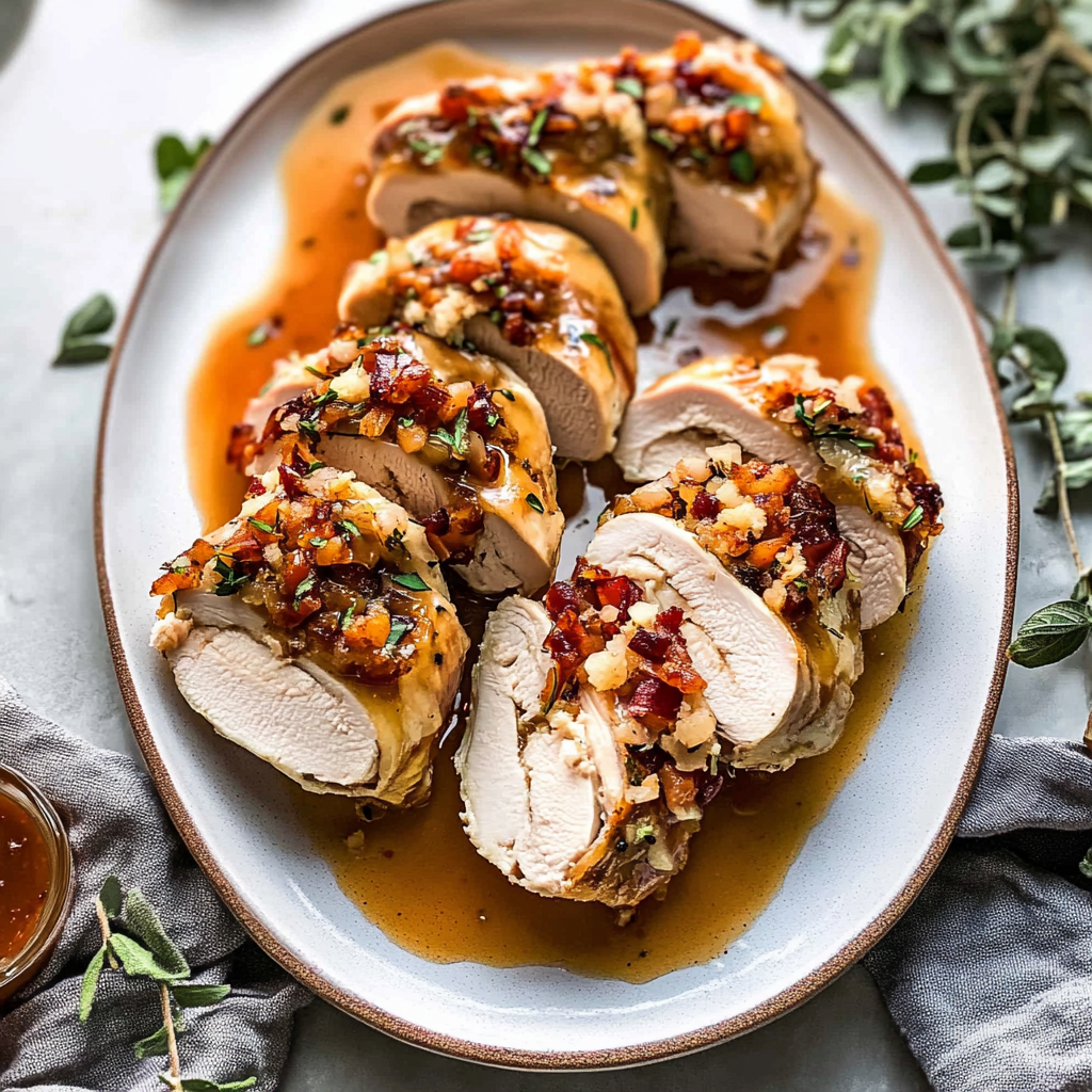 Recipe preparation for Stuffed Turkey Roll