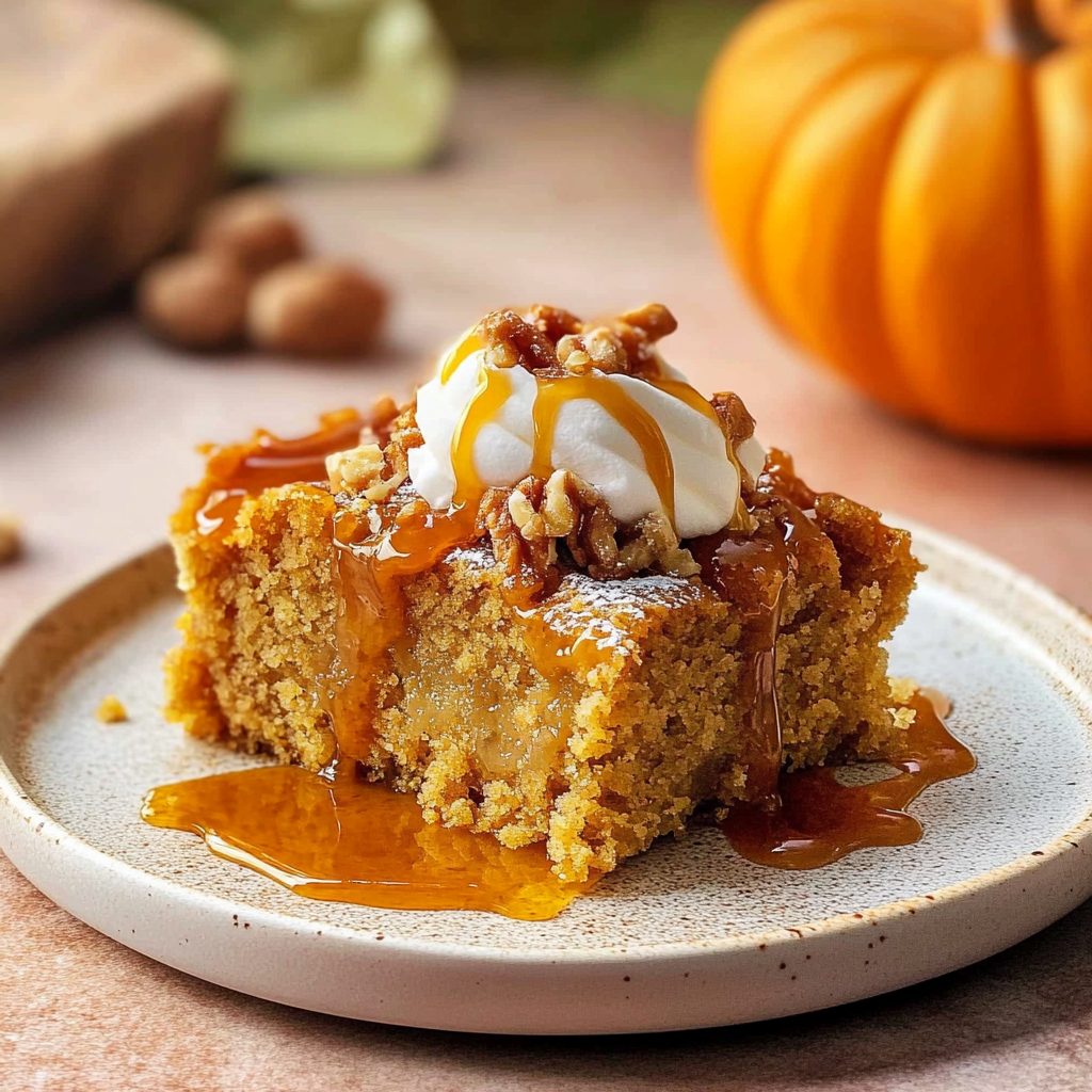 Recipe preparation for Easy Pumpkin Dump Cake Recipe