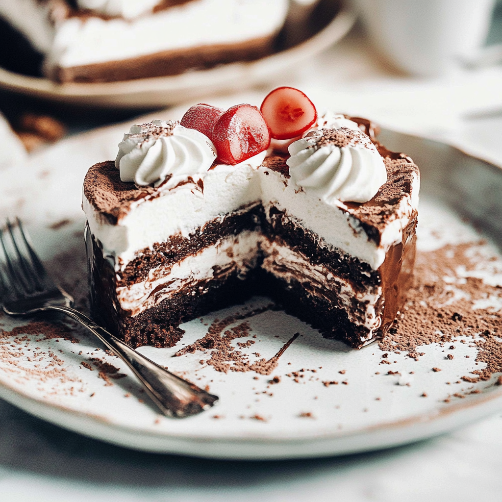 Recipe preparation for Chocolate Peppermint Pudding Cake