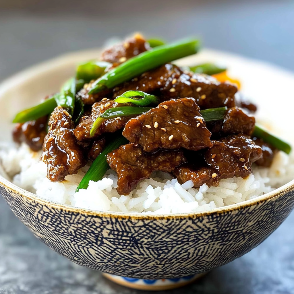 Recipe preparation for Mongolian Beef