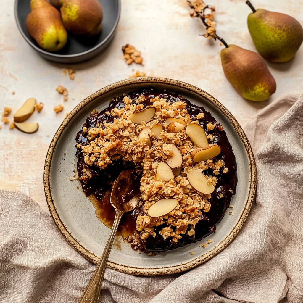 Recipe preparation for Chocolate Pear Crumble