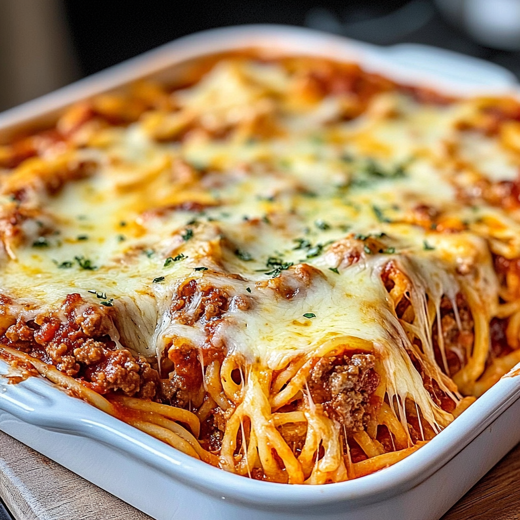 Recipe preparation for Million Dollar Spaghetti Casserole
