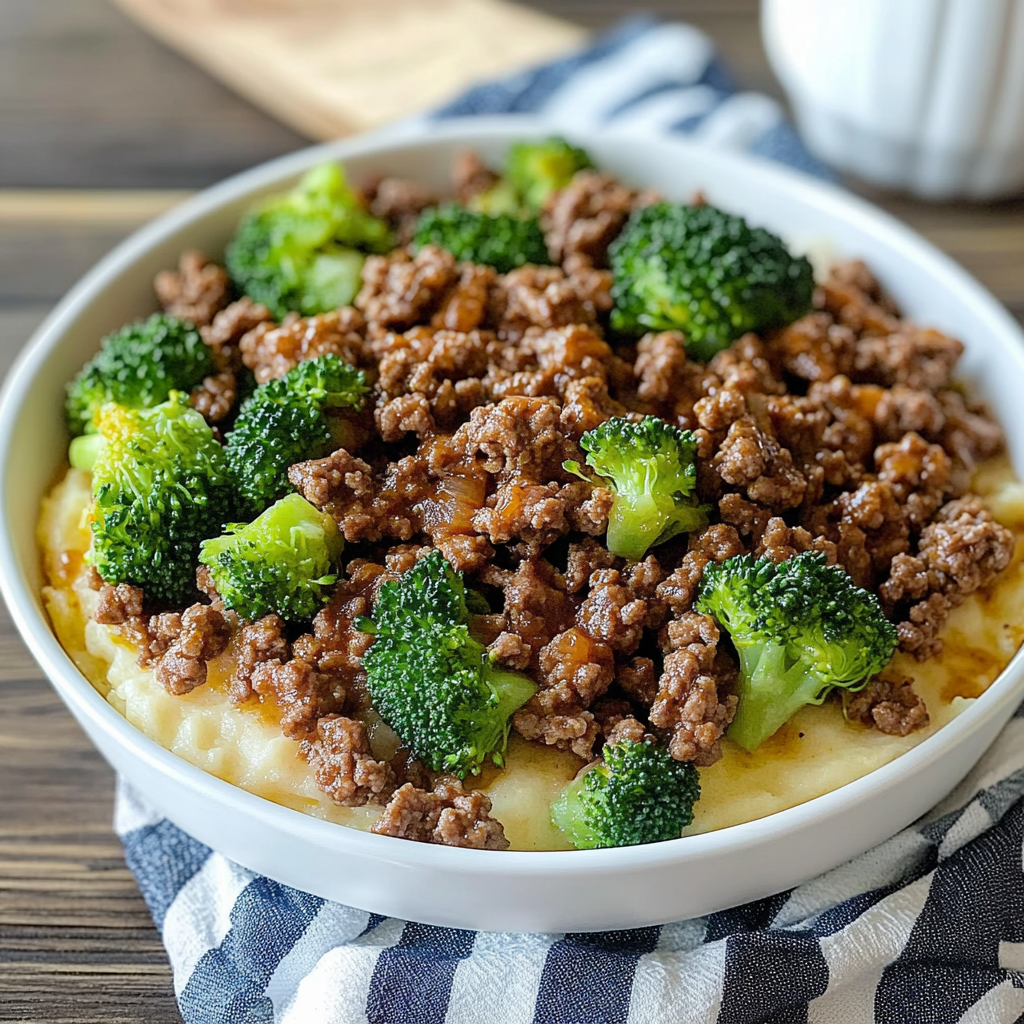Recipe preparation for Ground Beef and Broccoli