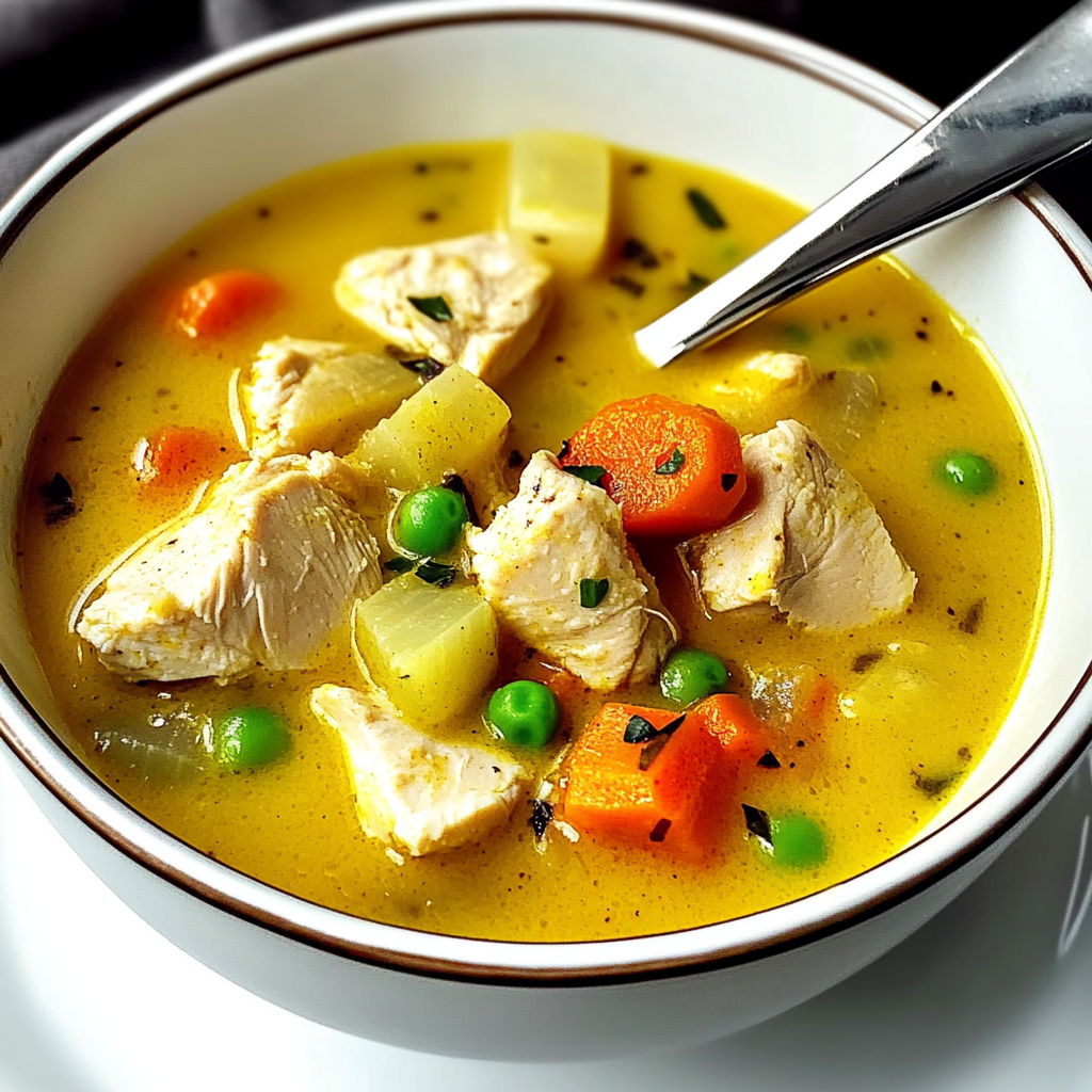 Recipe preparation for Cozy Curry Chicken Soup