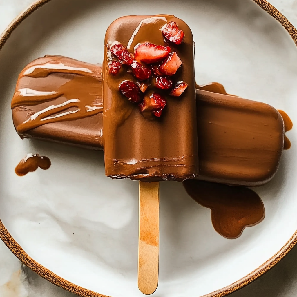 Recipe preparation for Easy Creamy Chocolate Popsicles