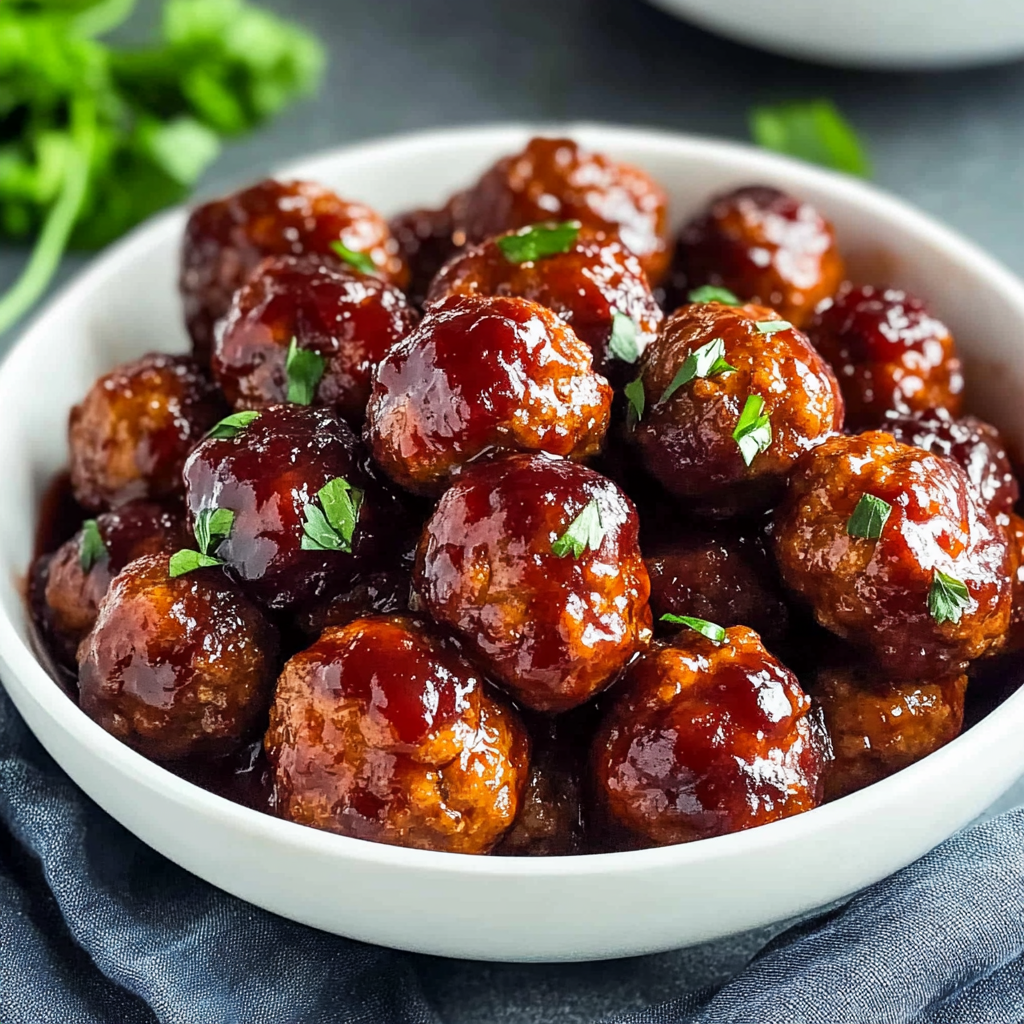 Recipe preparation for Cranberry Meatballs