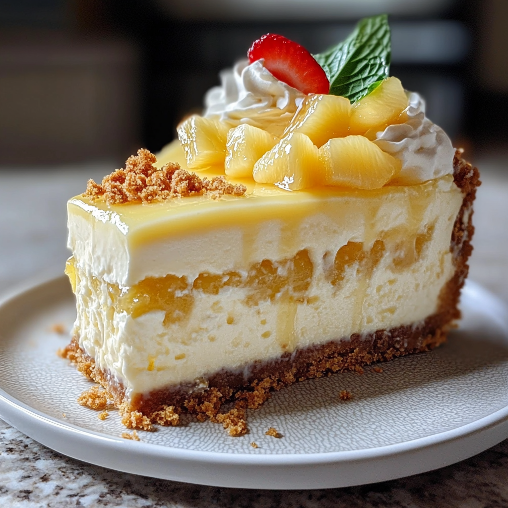 Recipe preparation for Pineapple Heaven Cheesecake