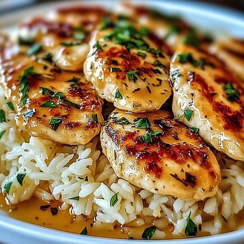 Recipe preparation for Chicken Scampi Garlic Parmesan Rice