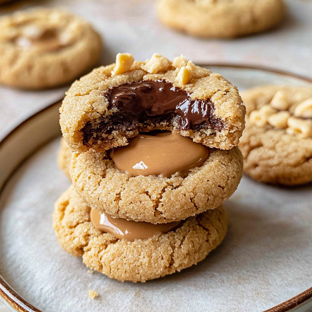 Recipe preparation for Peanut Butter Thumbprint Cookies