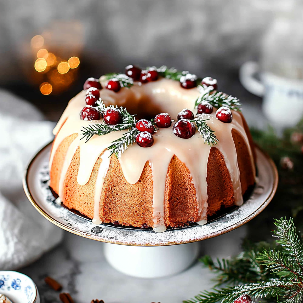 Recipe preparation for Christmas Cranberry Pound Cake