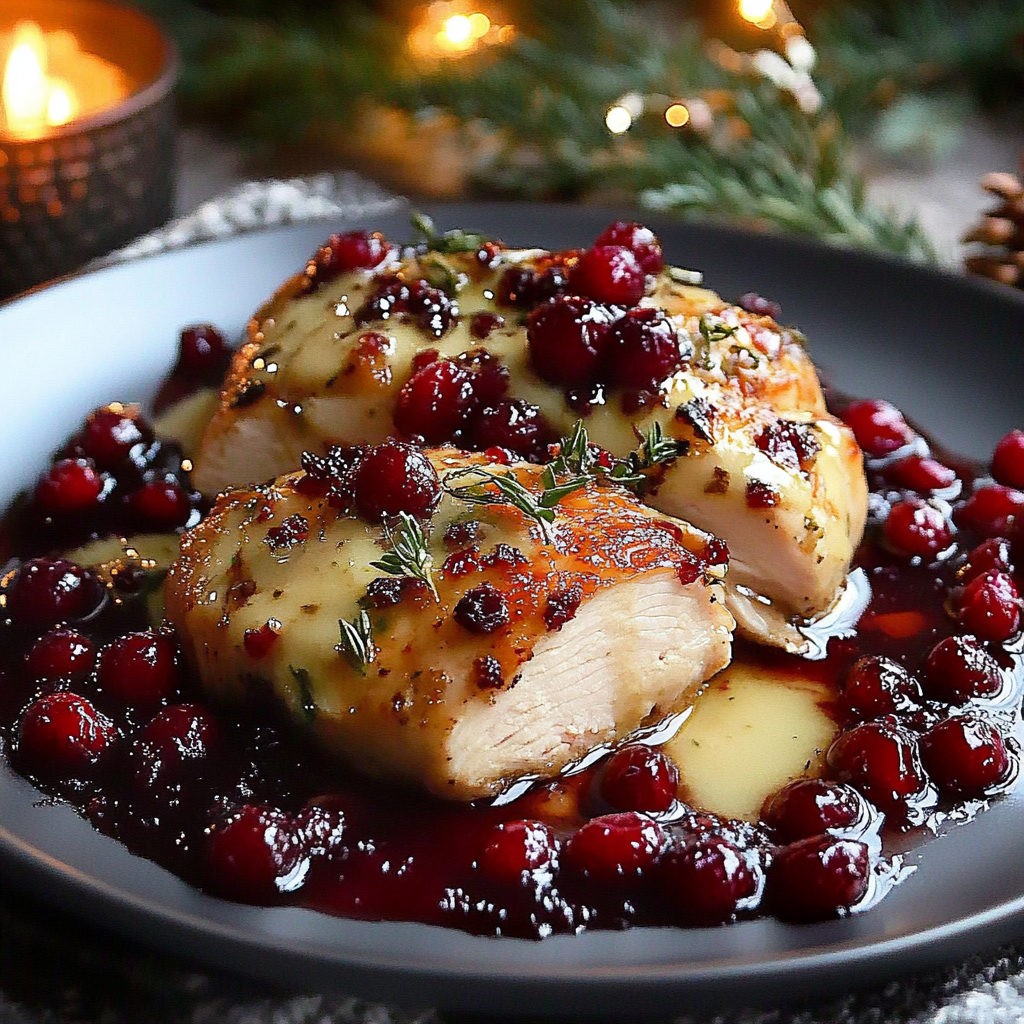 Recipe preparation for Cranberry Brie Stuffed Chicken christmas