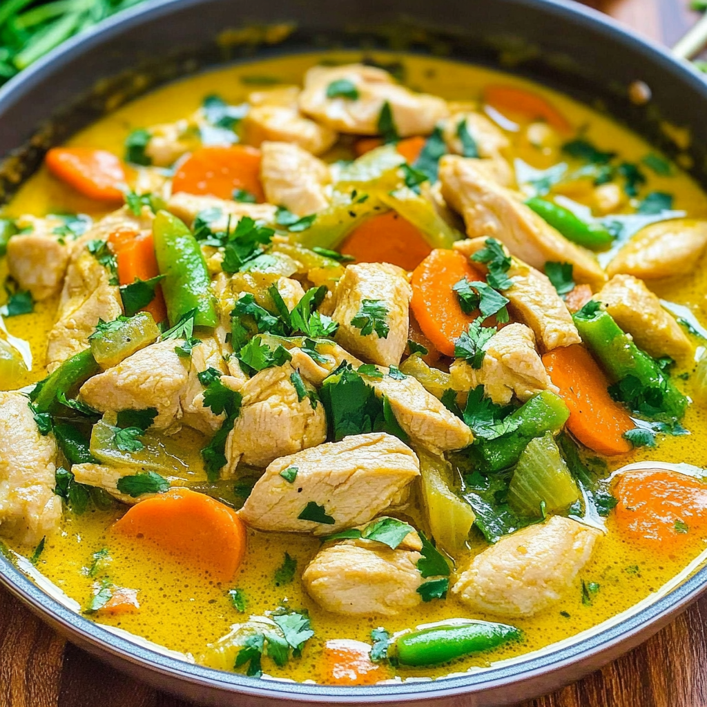Recipe preparation for Green Thai Chicken Coconut Curry
