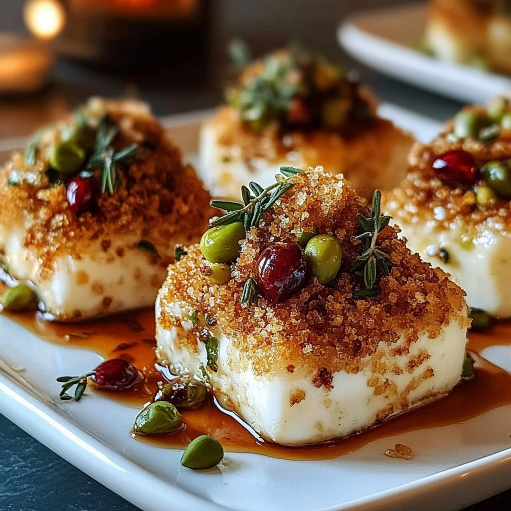 Recipe preparation for Pistachio-Crusted Brie Bites