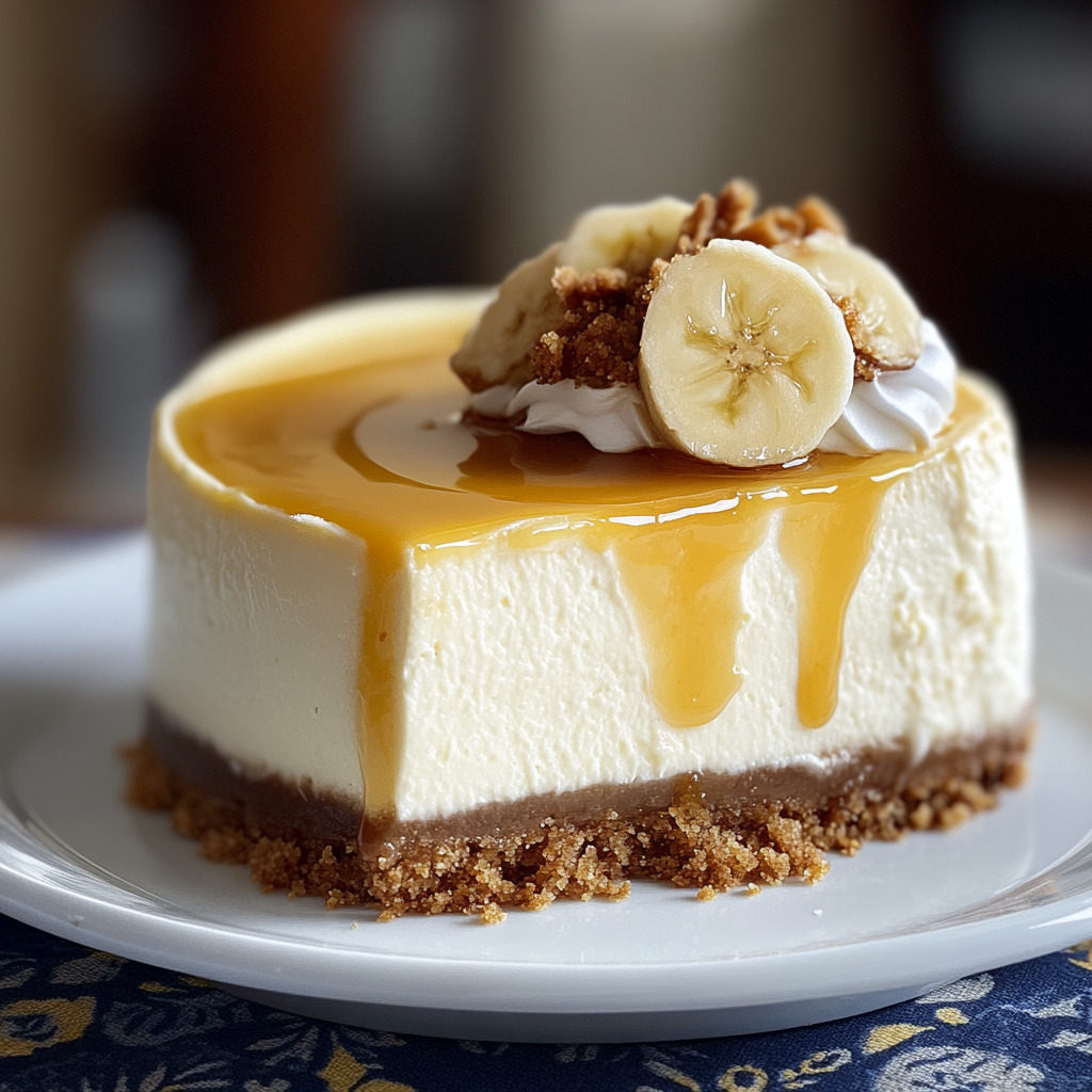 Recipe preparation for Banana Bliss Cheesecake
