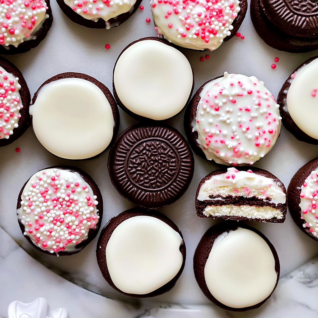 Recipe preparation for White Chocolate Dipped Oreos