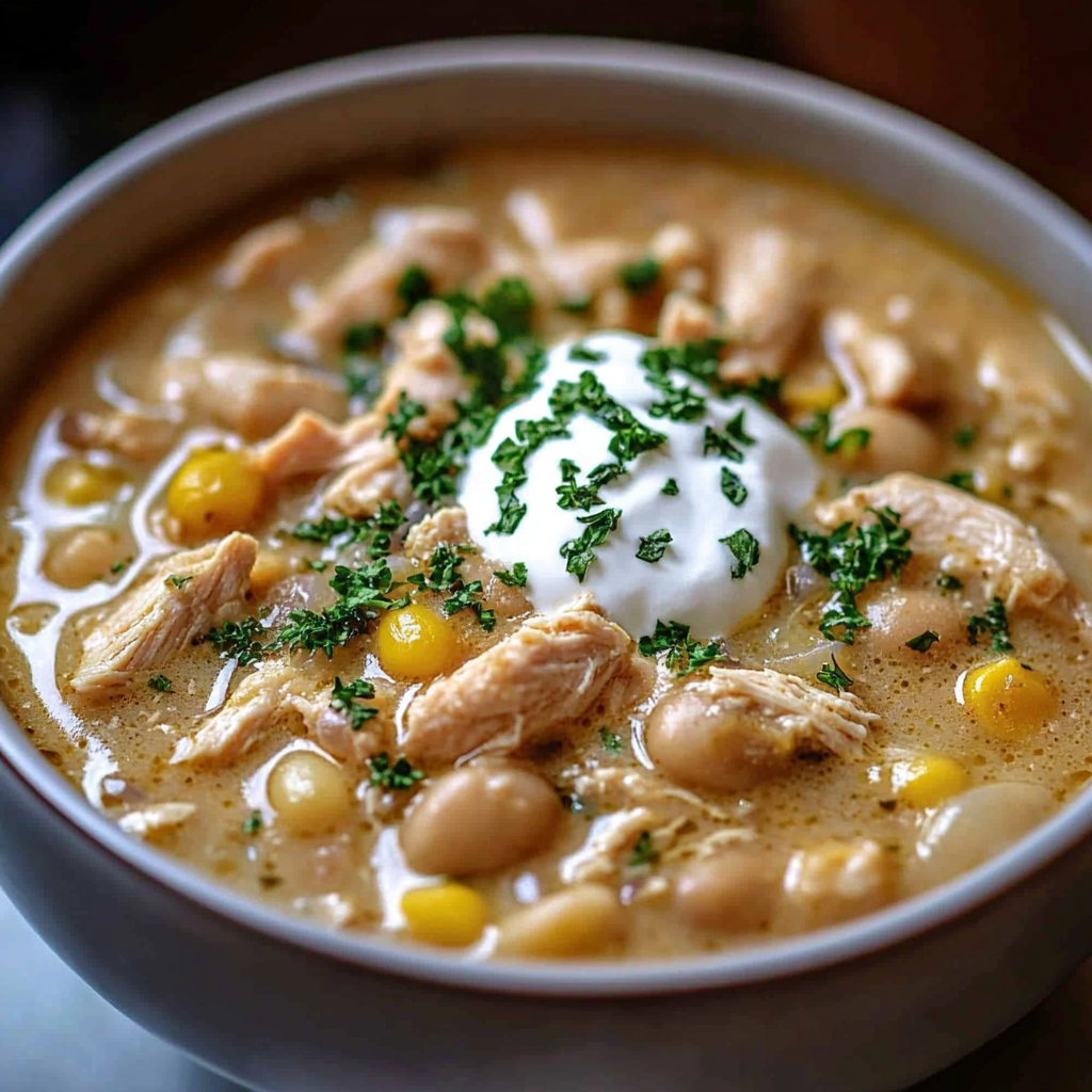 Recipe preparation for Creamy white chicken chili