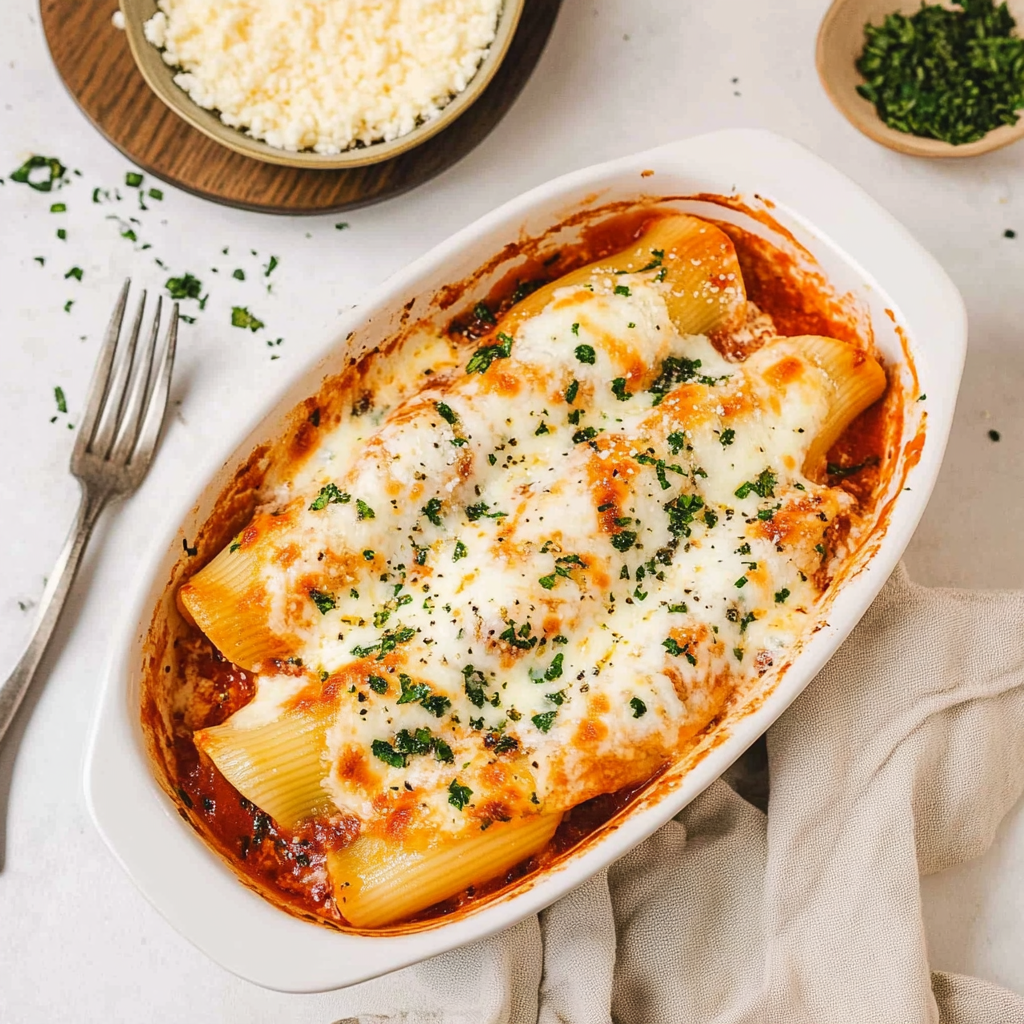 Recipe preparation for Spinach Ricotta Stuffed Shells
