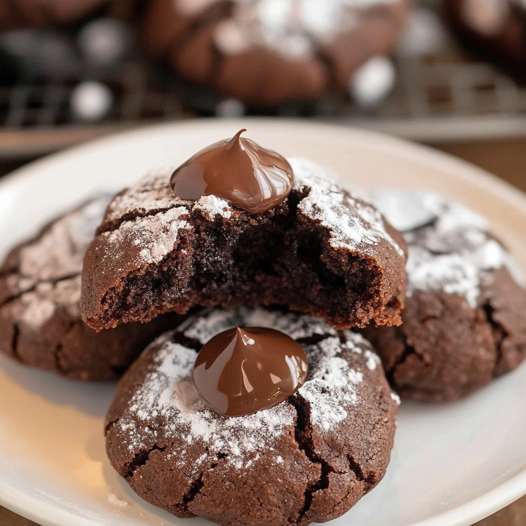 Recipe preparation for Chocolate Crinkle Blossom Cookies