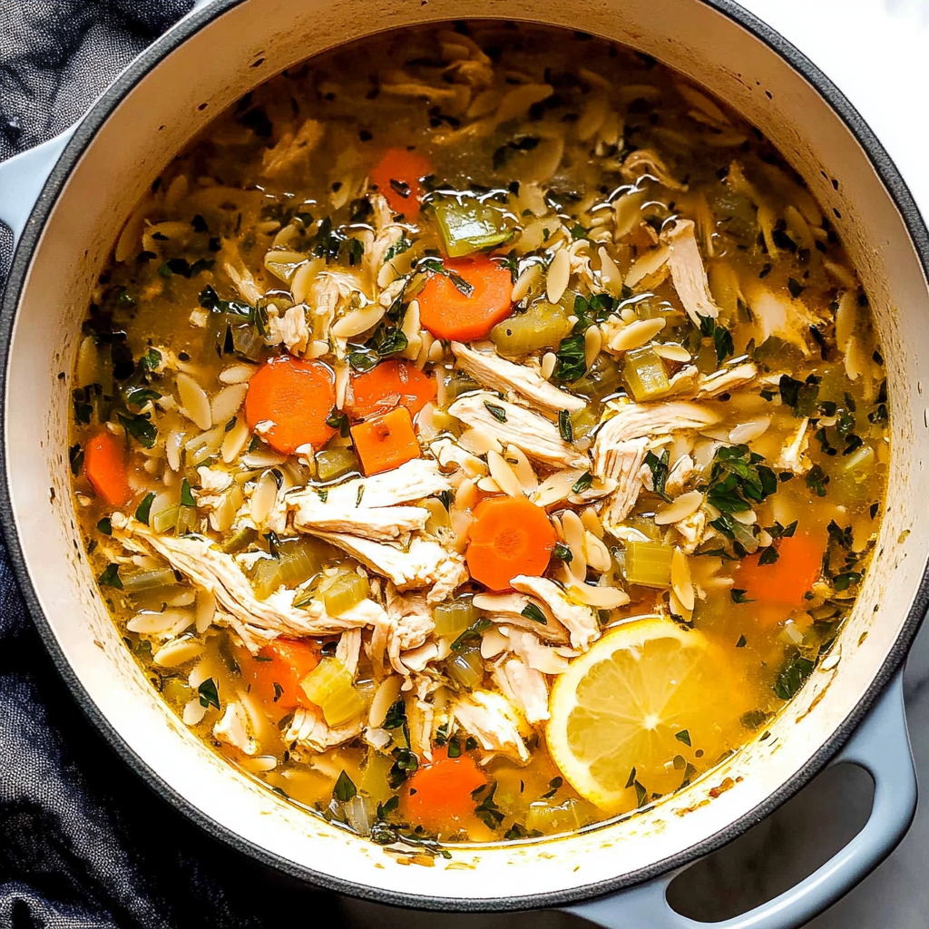 Recipe preparation for Chicken Orzo Soup