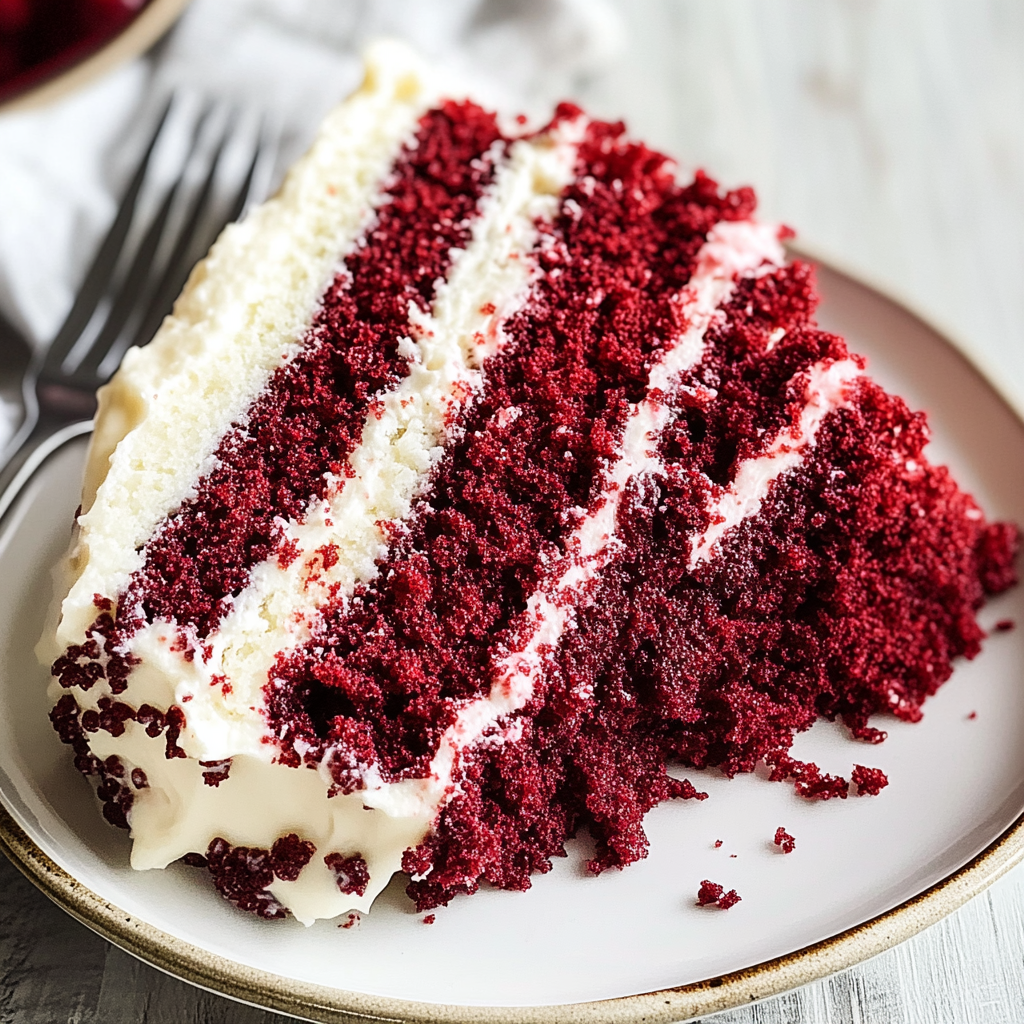 Recipe preparation for Red Velvet Cake with Cream Cheese Frosting