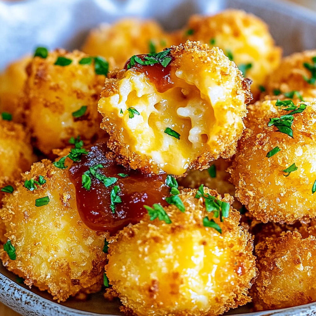 Recipe preparation for Fried Mac and Cheese Bites