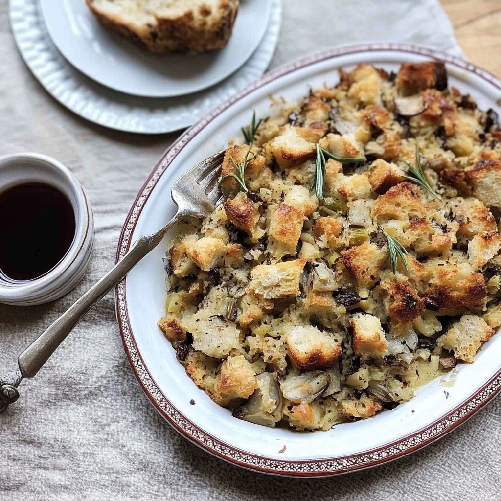 Recipe preparation for Sourdough and Artichoke Stuffing