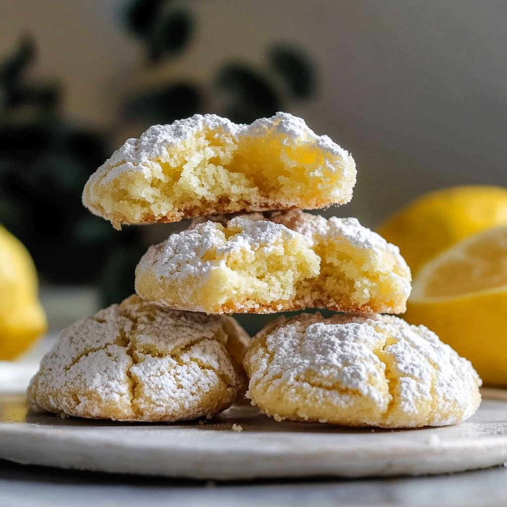 Recipe preparation for Lemon Crinkle Cookies