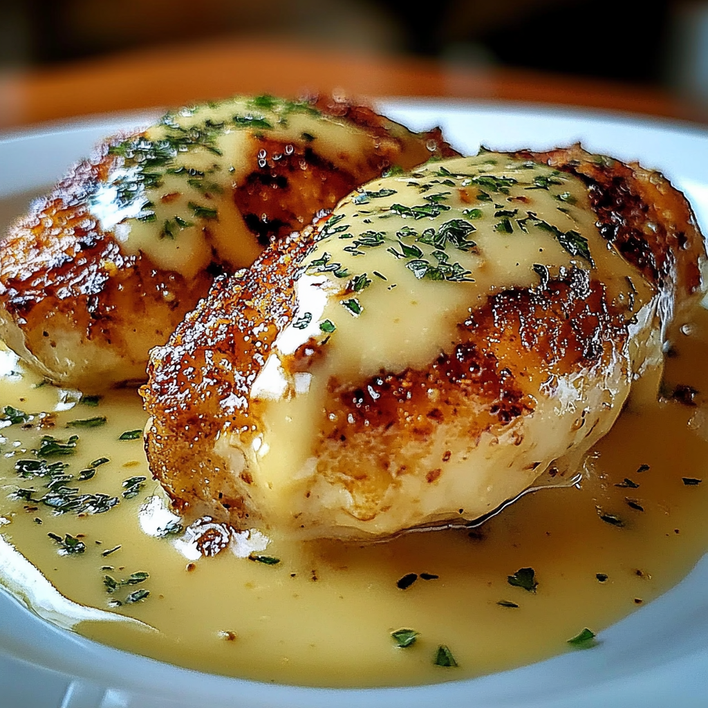 Recipe preparation for Chicken Pillows Garlic Parmesan Sauce