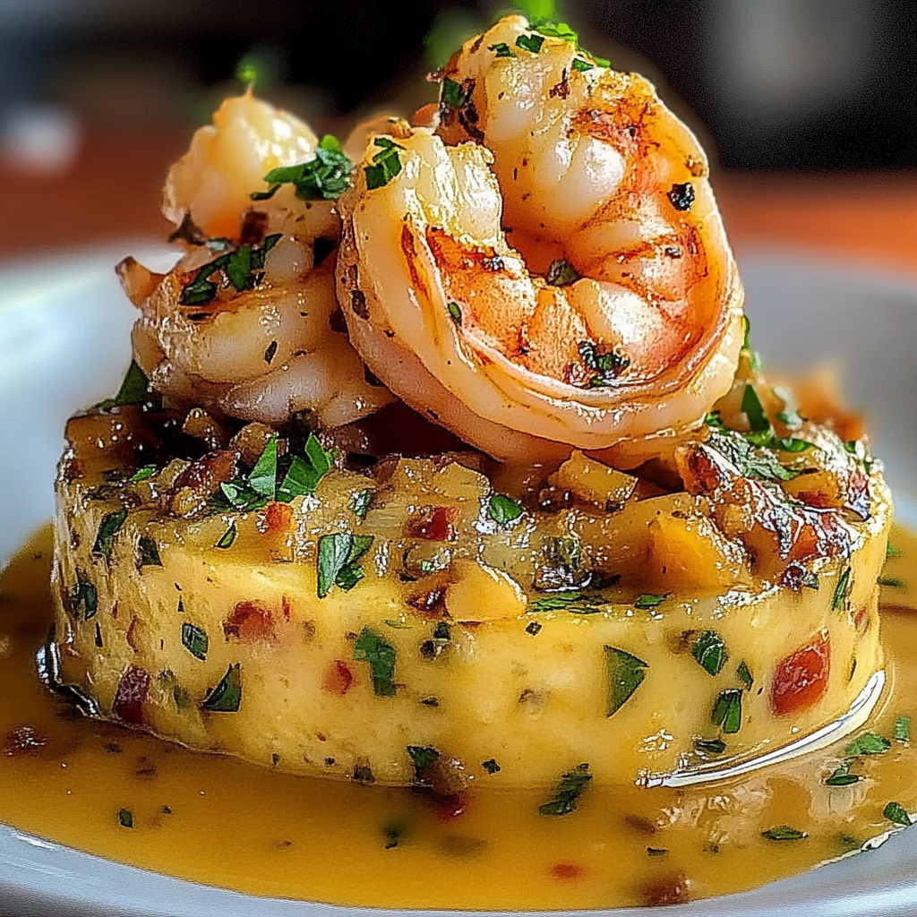 Recipe preparation for Garlic Shrimp Mofongo Delight