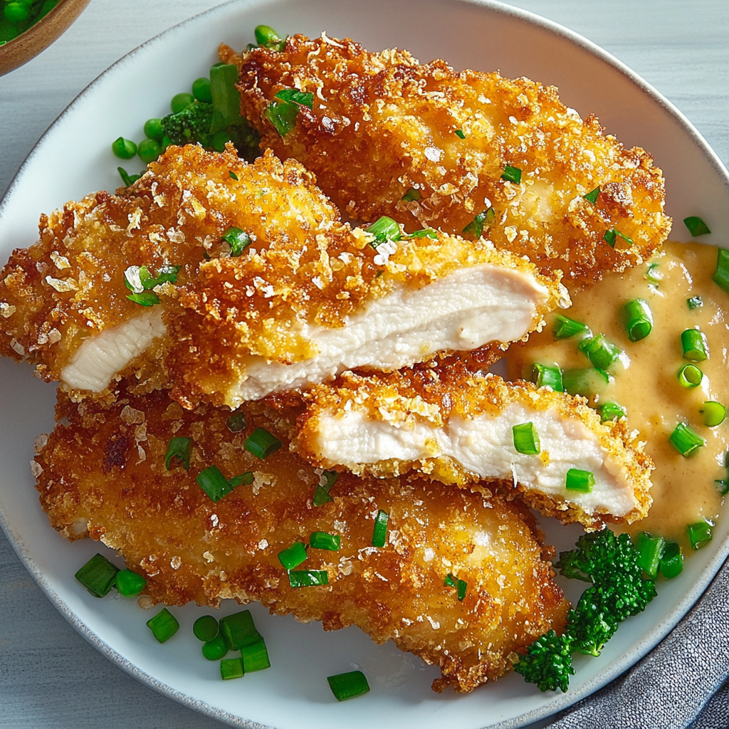 Recipe preparation for Juicy Cheesy Crispy Chicken
