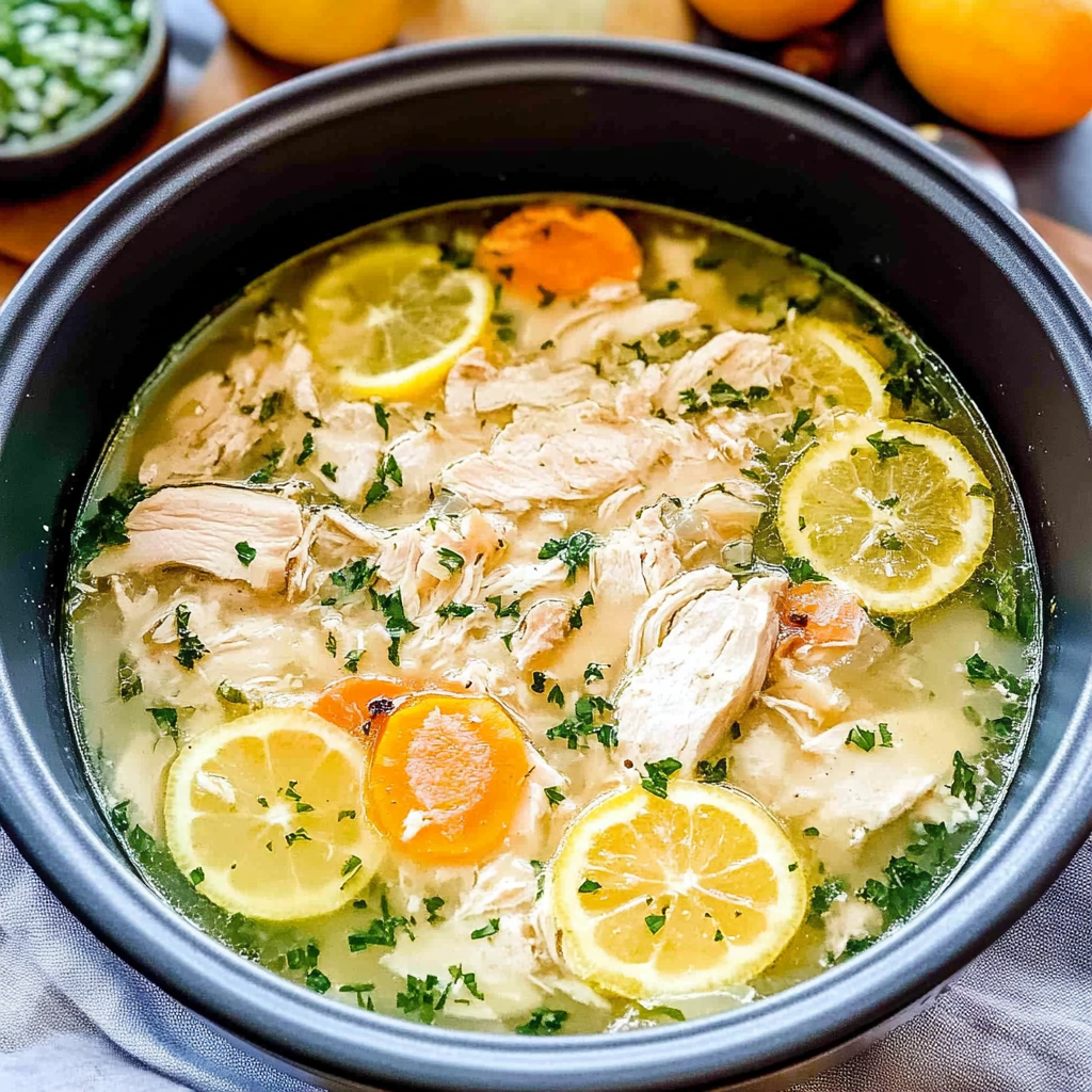 Recipe preparation for Lemon Chicken and Rice Soup
