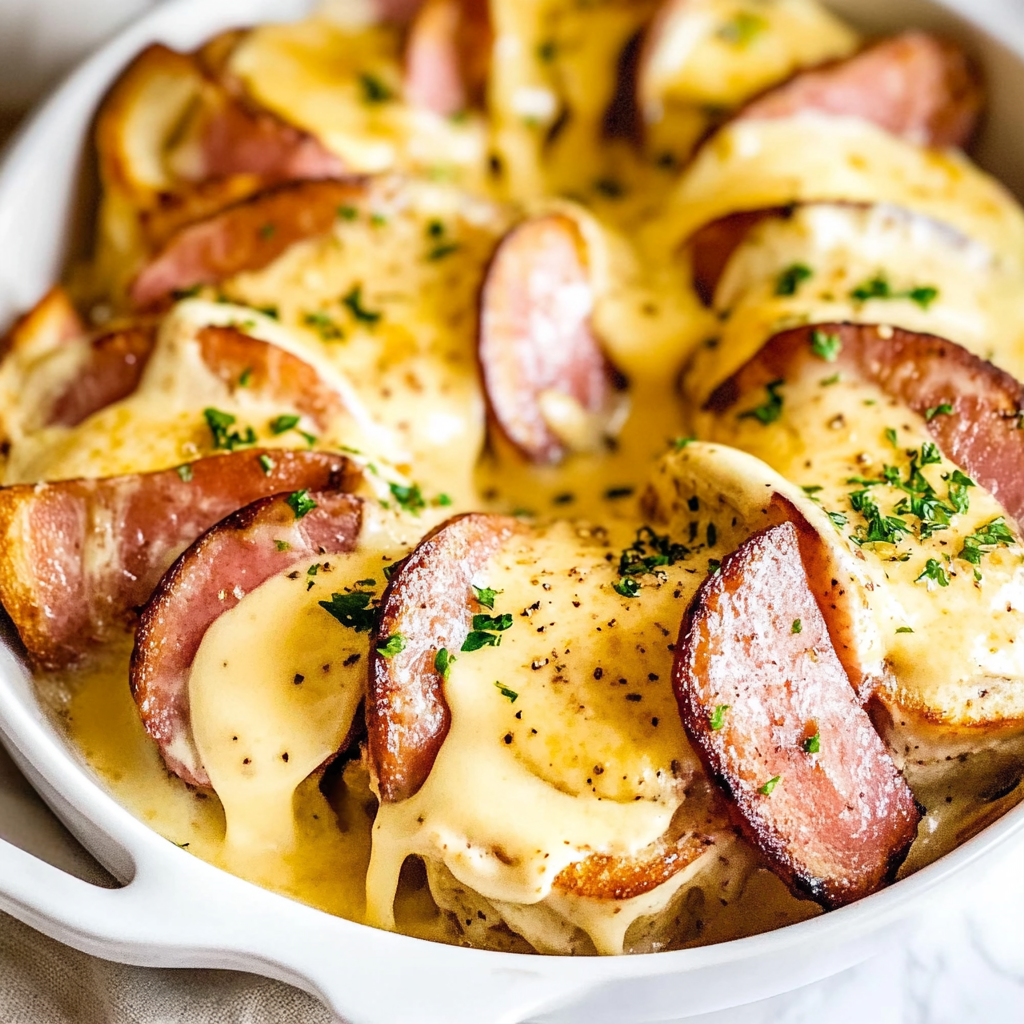 Recipe preparation for Eggs Benedict Casserole