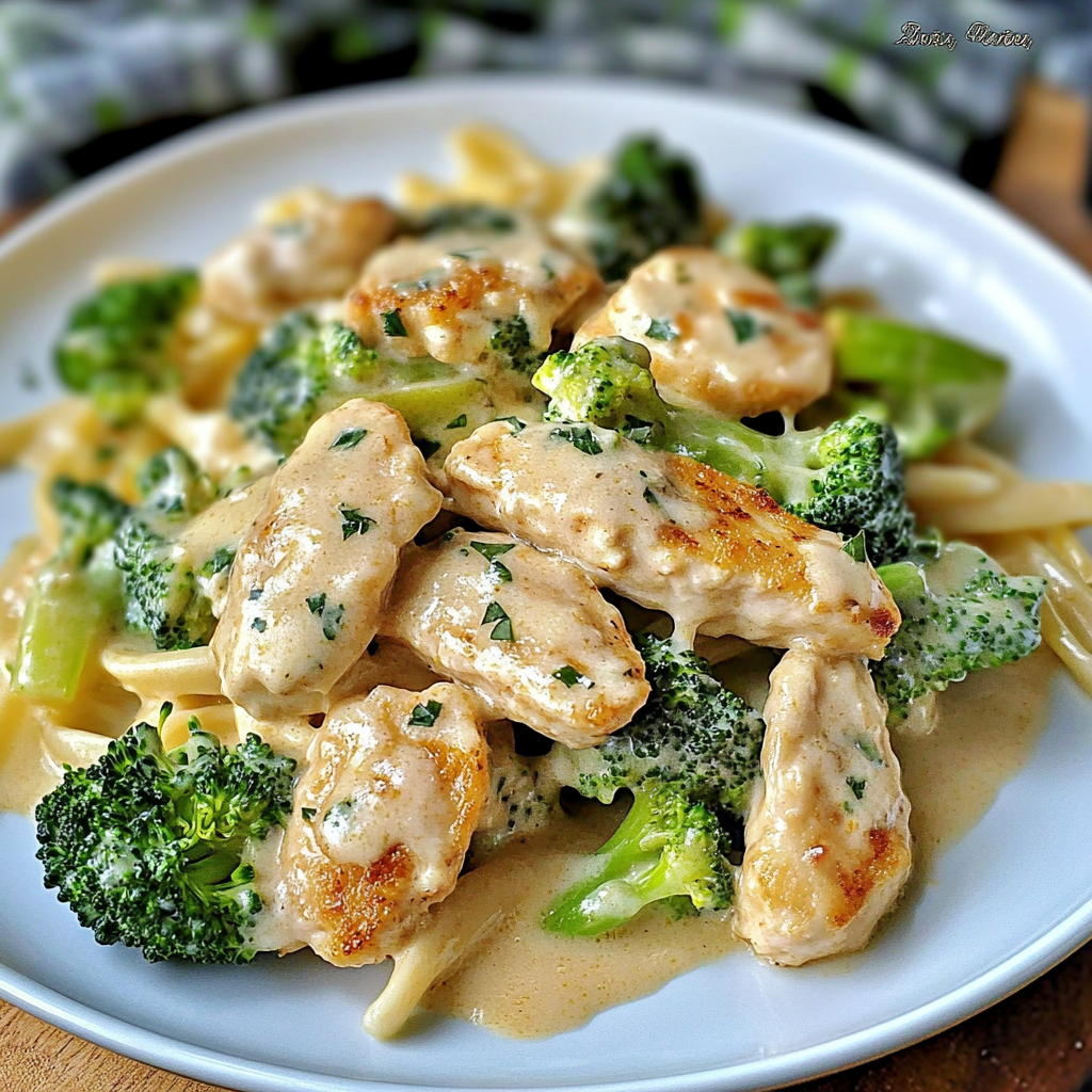 Recipe preparation for Cajun Chicken Broccoli Alfredo