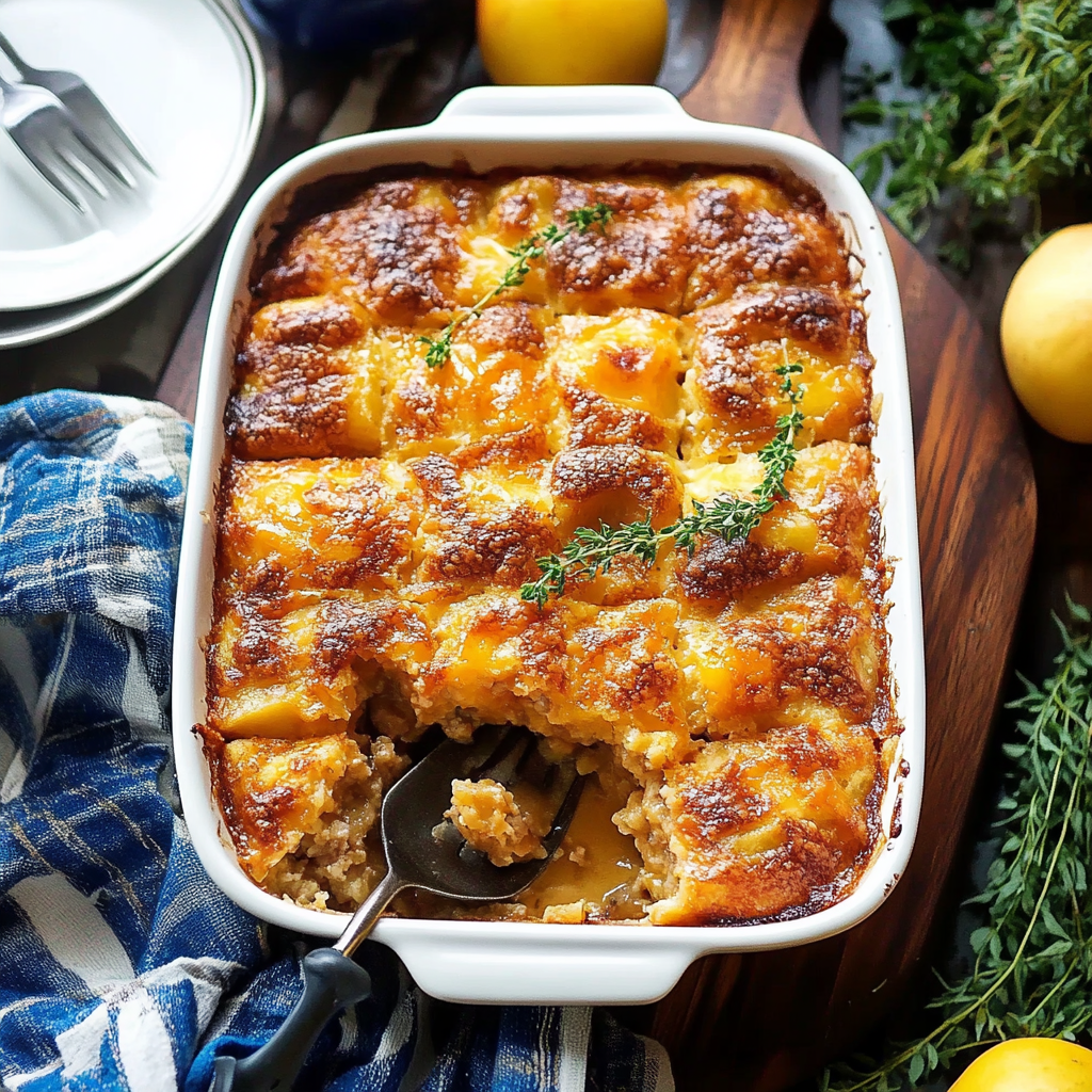 Recipe preparation for Maple Apple Sausage Christmas Breakfast Bake