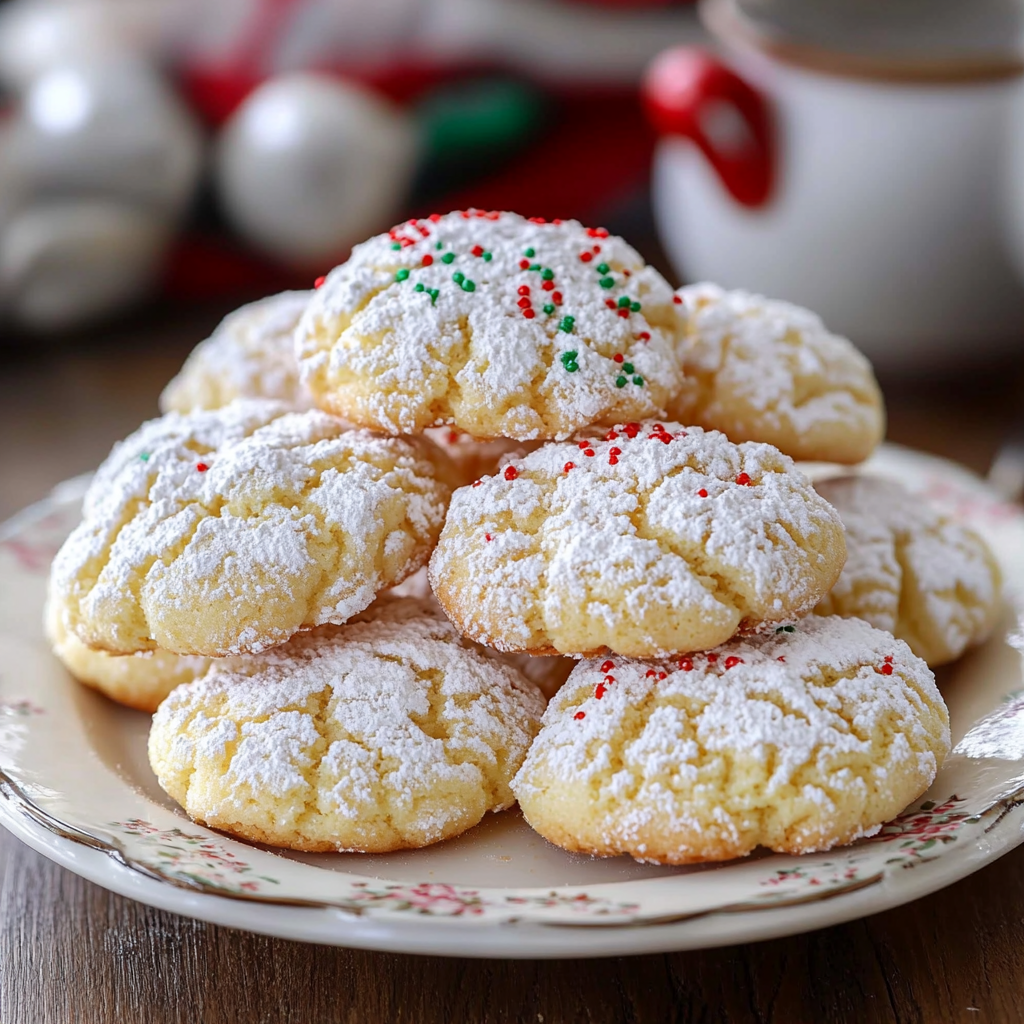 Recipe preparation for Christmas Gooey Butter Cookies