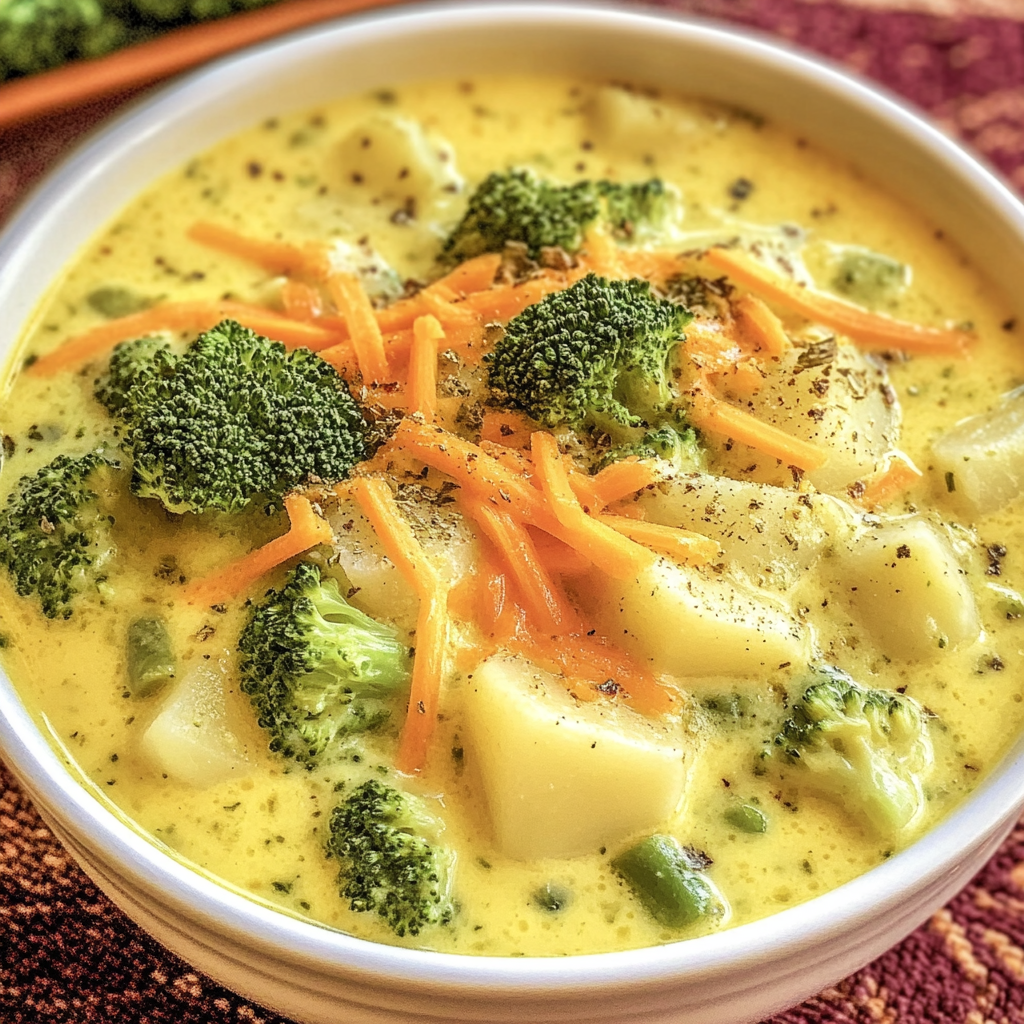 Recipe preparation for Broccoli Potato Creamy Soup