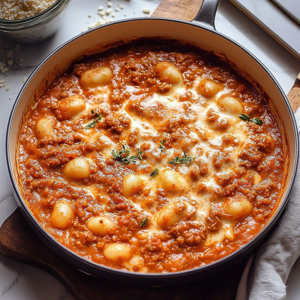 Recipe preparation for Stovetop Gnocchi Lasagna Recipe