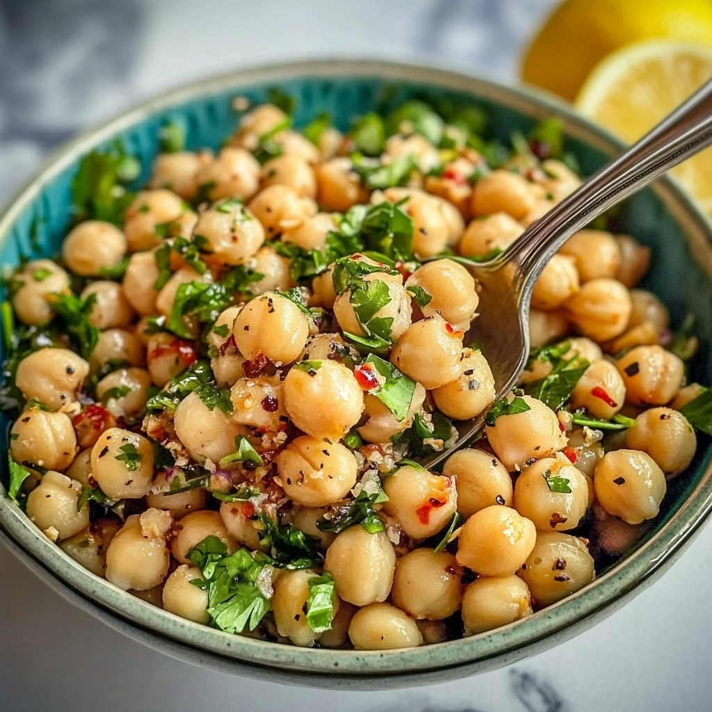 Recipe preparation for Lemon Herb Chickpea Bowls