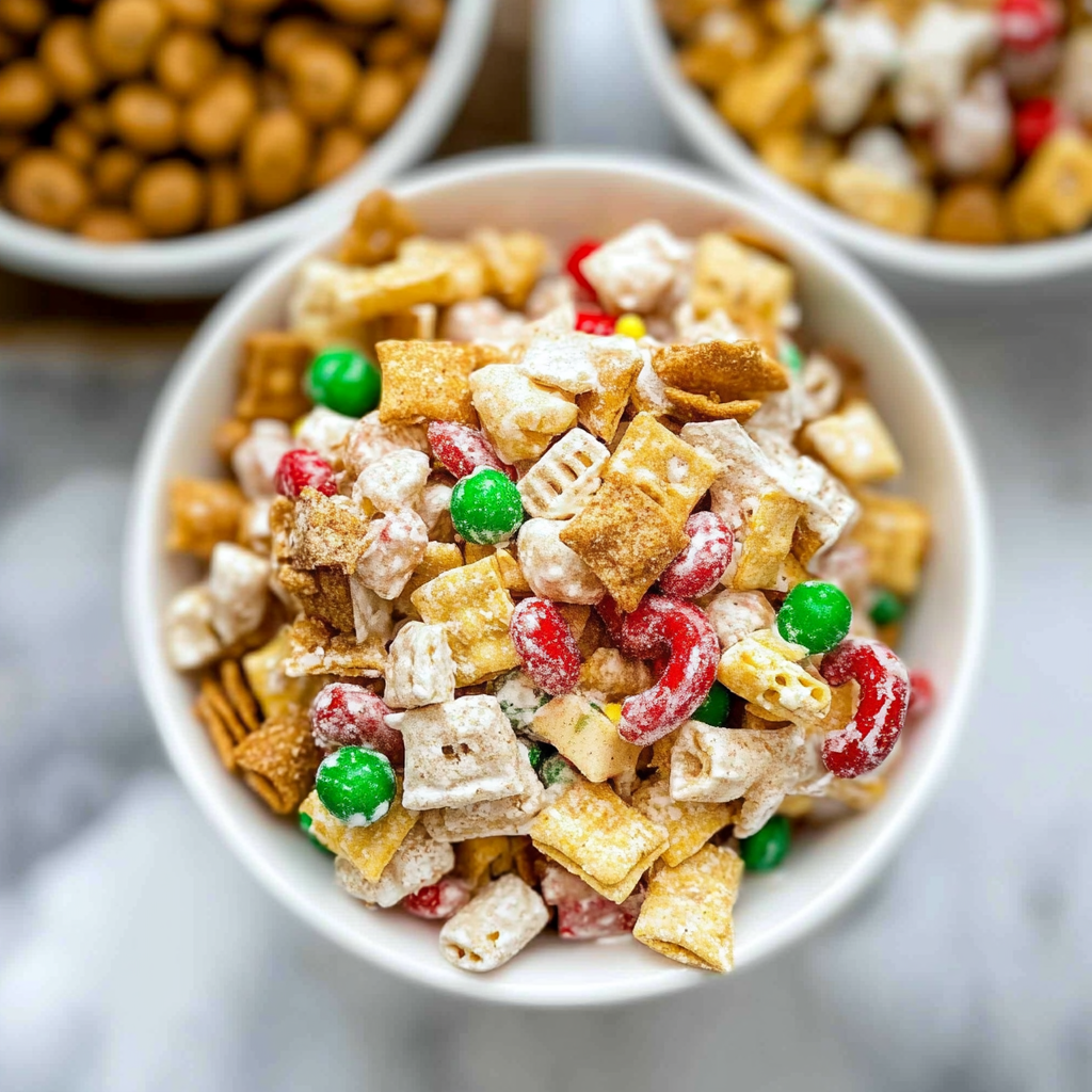 Recipe preparation for Gluten-Free Christmas Chex Mix