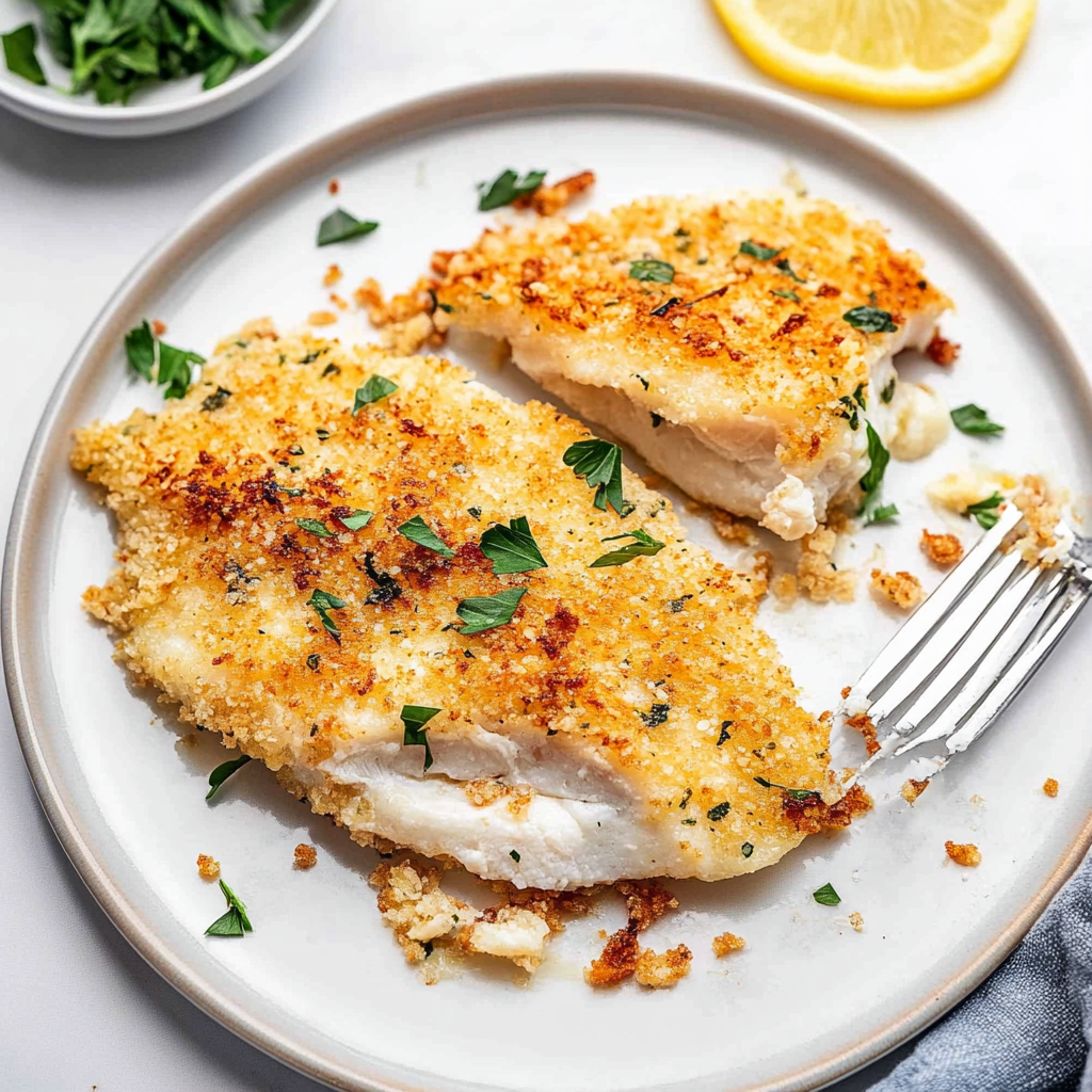 Recipe preparation for Crispy Herb Crusted Tilapia