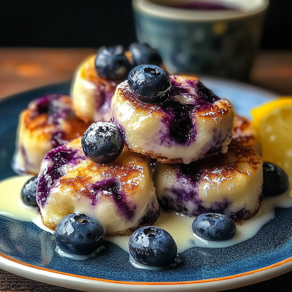 Recipe preparation for Blueberry Lemon Pancake Bites