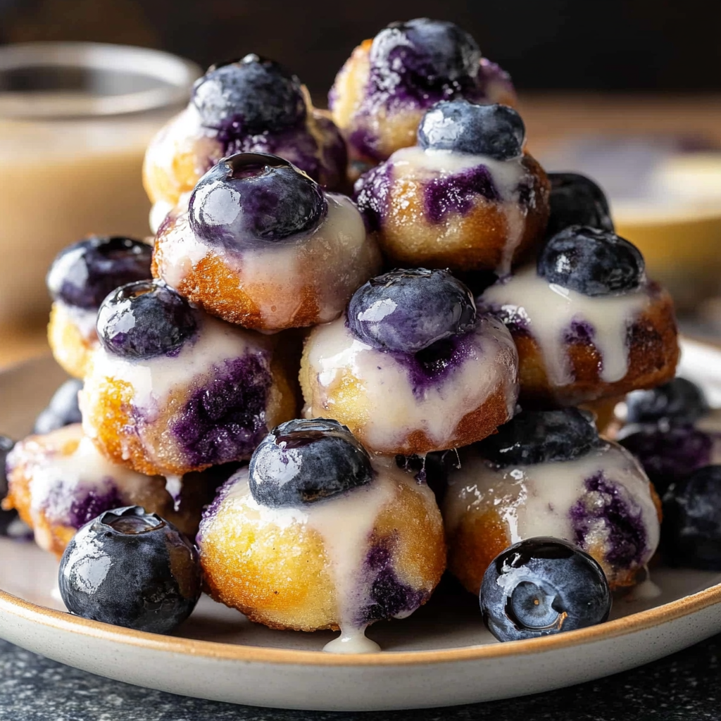 Recipe preparation for Baked Blueberry Fritter Bites