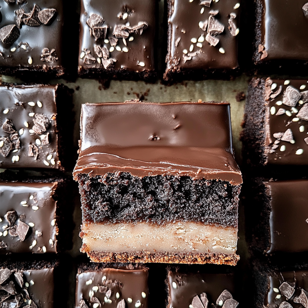 Recipe preparation for Brownie Shortbread Bars with Ganache