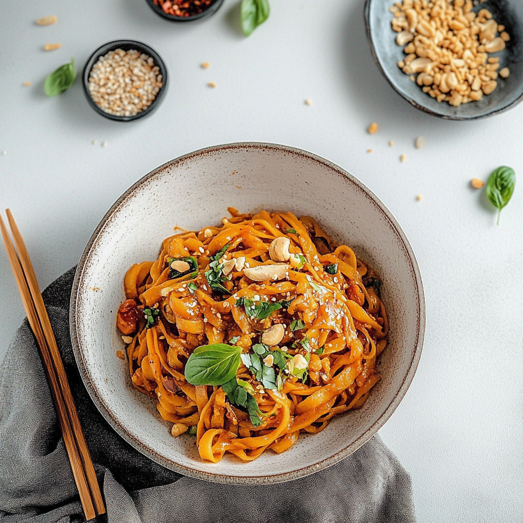Recipe preparation for Sweet Chili Soy Noodle Stir Fry