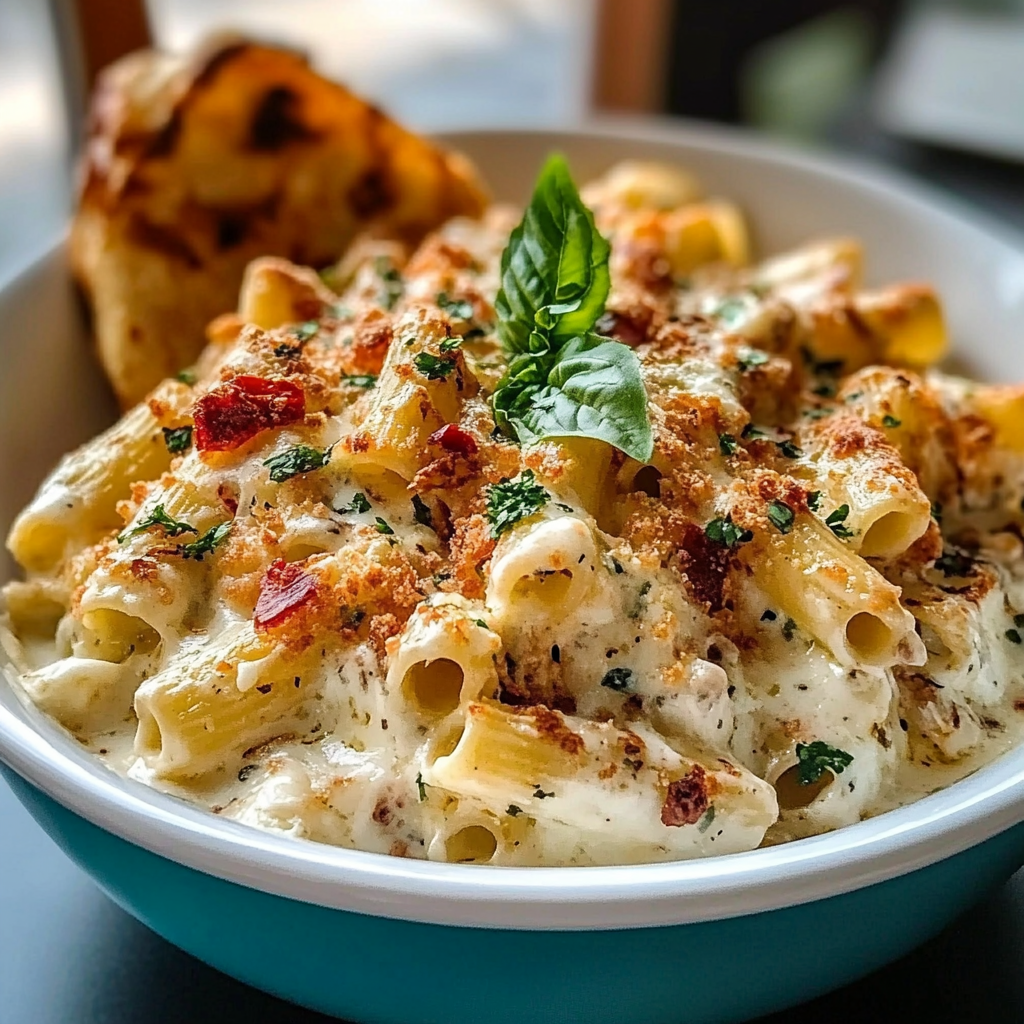 Recipe preparation for Boursin Cheese Baked Pasta