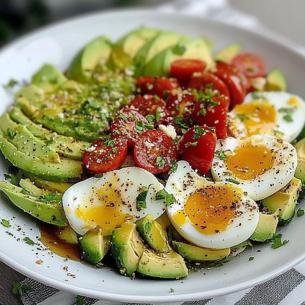 Recipe preparation for Workout Egg Avocado Salad