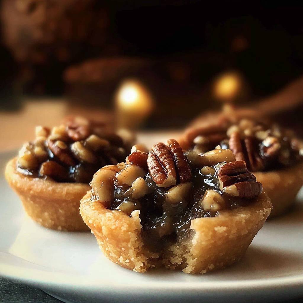 Recipe preparation for Pecan Tassies Cream Cheese