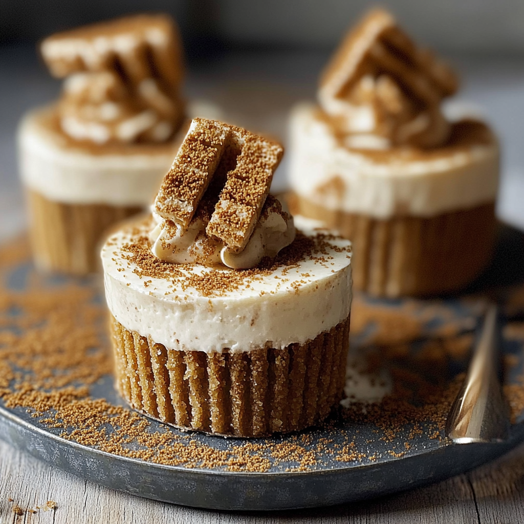 Recipe preparation for No-Bake Biscoff Cheesecake Cups