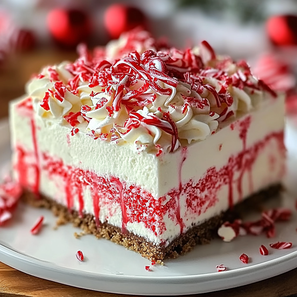 Recipe preparation for Peppermint Poke Cake
